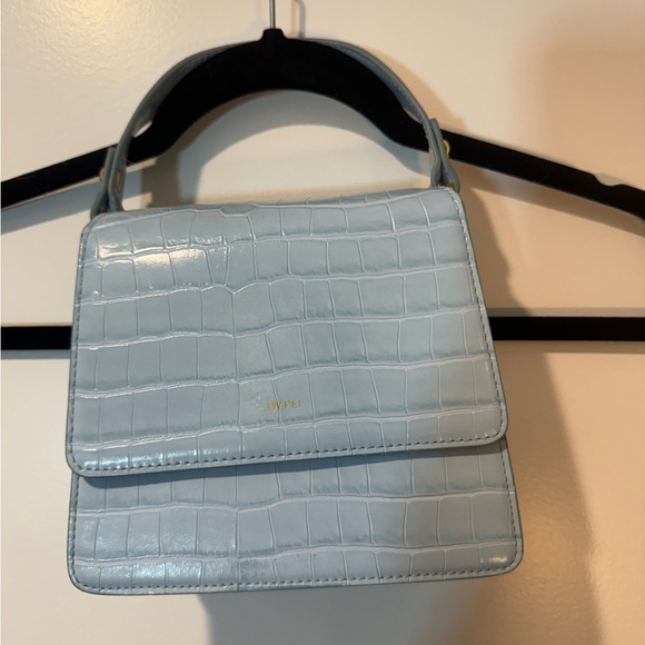 JW PEI Light Blue Croc-Embossed Handbag and Cardholder Set - Picture 3 of 4